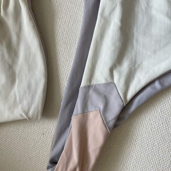 L space bikini top grey white and tan. Great condition. White is slightly faded - Picture 2 of 6